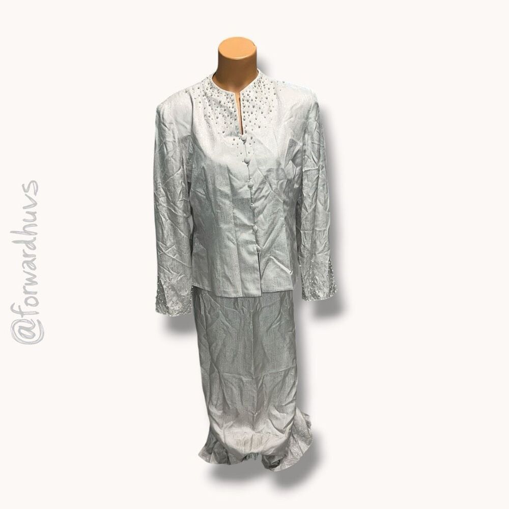 Adrianna Papell 100% Silk Two‑Piece Set – Size 14 – NOS Vintage